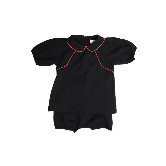 C3 - TODDLER SEARSUCKER ORANGE TRIM SET