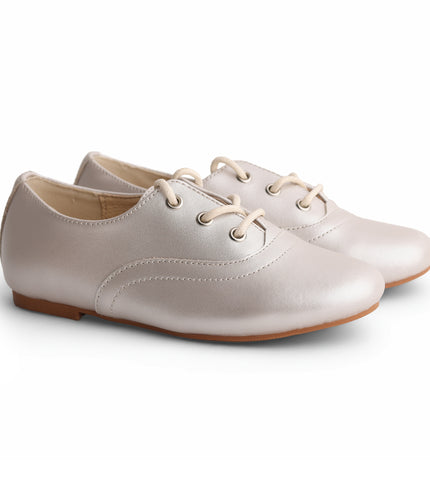 702 - Gold Leather Laced Shoe