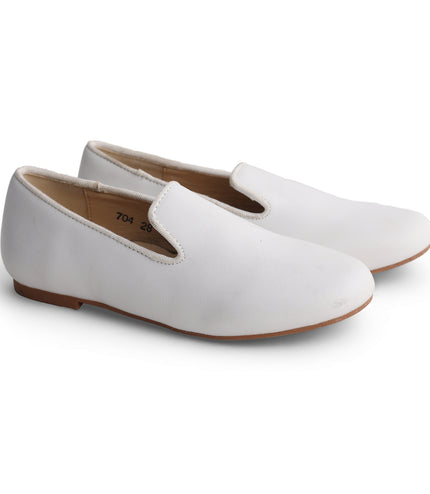 704 - White Deep Leather Loafer