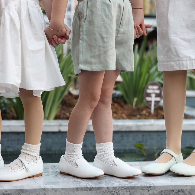 704 - White Deep Leather Loafer