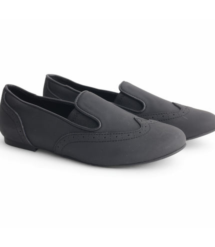706 - Black Nubuck Wingtip Loafer