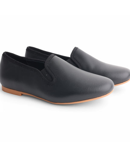 713 - Black Leather Loafer