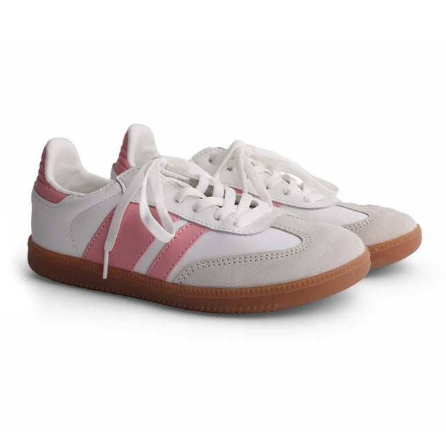 901 - White Leather/Suede Laced Sneaker