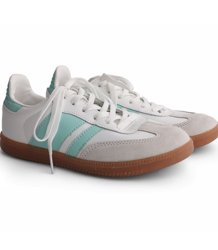 902 - White Leather/Suede Laced Sneaker