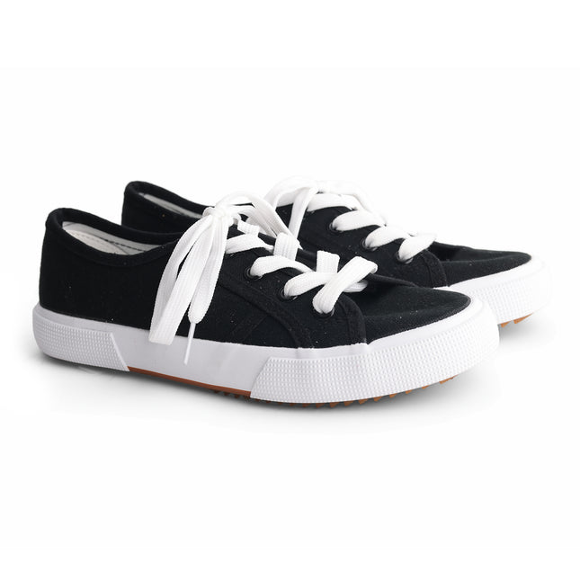 904 - Black Knit Laced Sneaker