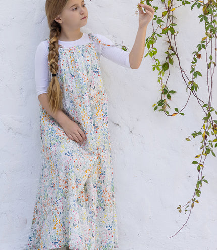 E1 - GIRLS  WILD FLORAL MAXI JUMPER
