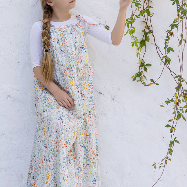E1 - GIRLS  WILD FLORAL MAXI JUMPER