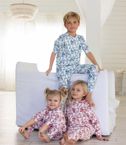 P2 - BOY BLUE PLAYFULL TOILE PAJAMA SET