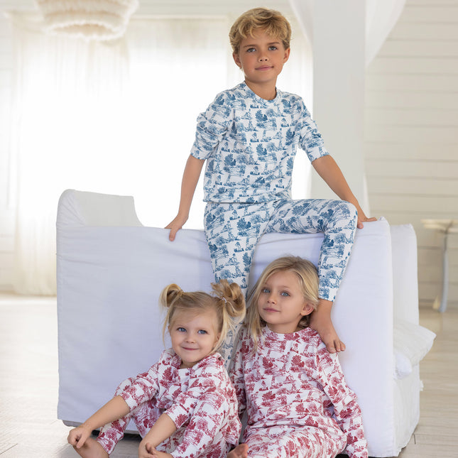 P2 - BOY BLUE PLAYFULL TOILE PAJAMA SET