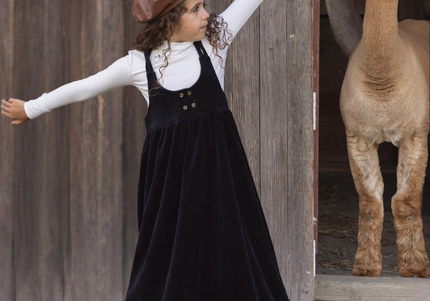 A1- Girls Black Double Strap Maxi Jumper