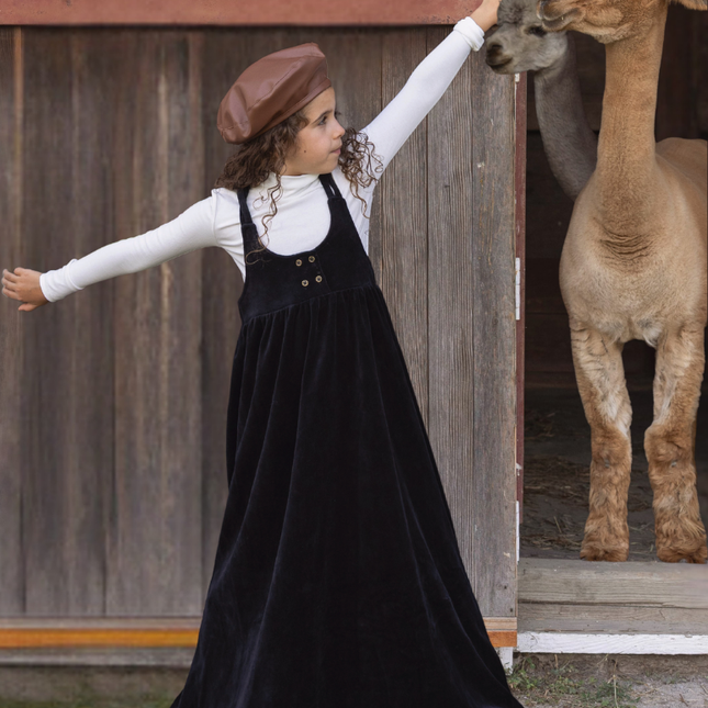 A1- Girls Black Double Strap Maxi Jumper