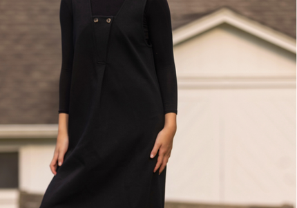 H2- Teen Black French Terry Maxi Jumper