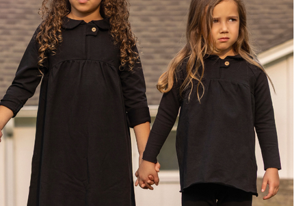 H3- Girls Black French Terry Set