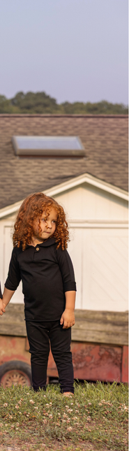 H4- Boys Black French Terry Set