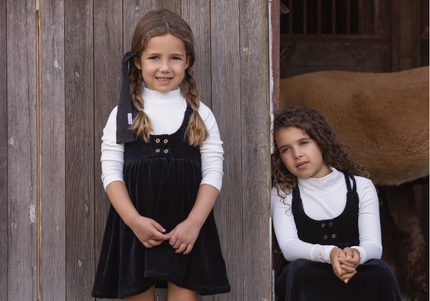 A1- Girls Black Double Strap Maxi Jumper