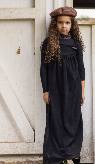 D1- Girls Corduroy Toggle Maxi Jumper