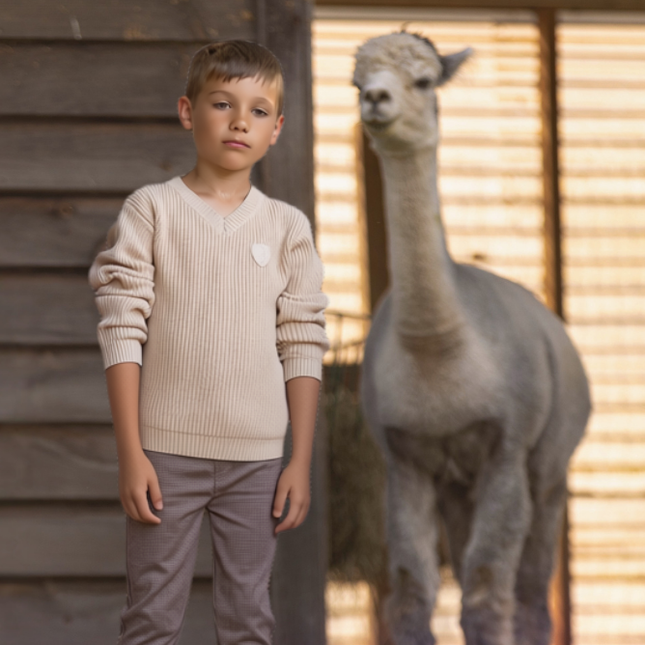 T18- Boys Beige Knit Sweater