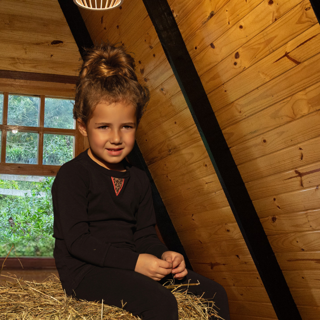 P1- Girls Black Pajama Set