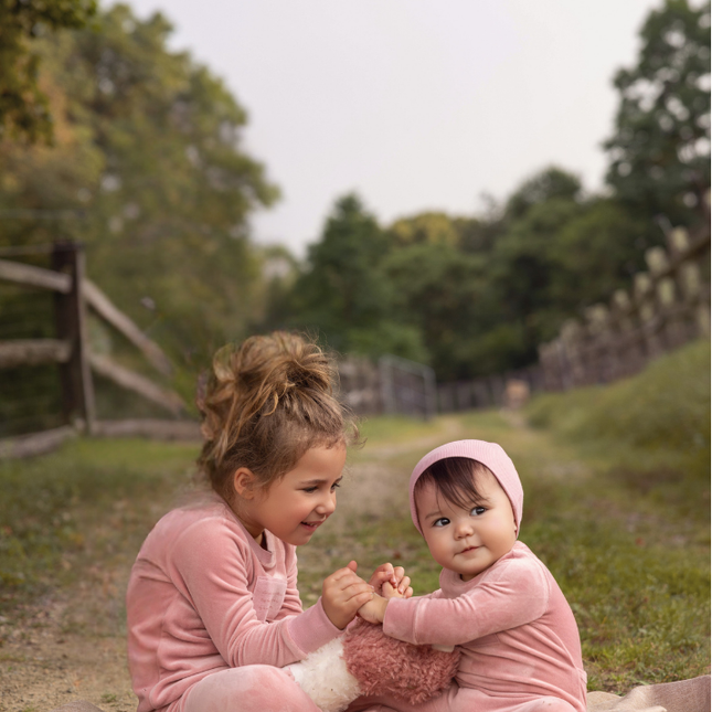 P7- Girls Pink Velour Pajama Set