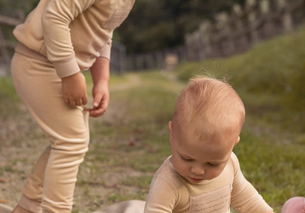P11- Boys Beige Velour Pajama Set