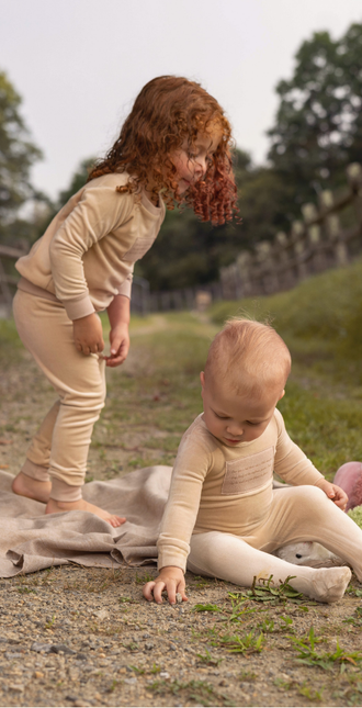 P11- Boys Beige Velour Pajama Set