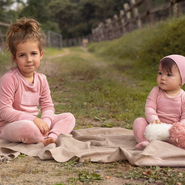 P14- Pink Velour Pajama Footie