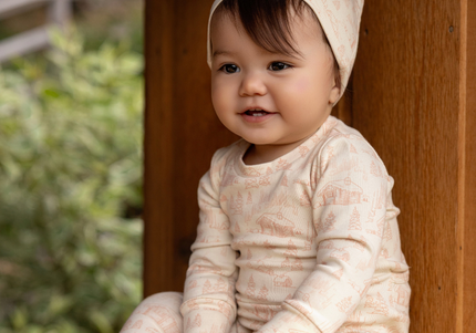 P23- Girls Pink Toile Pajama Footie