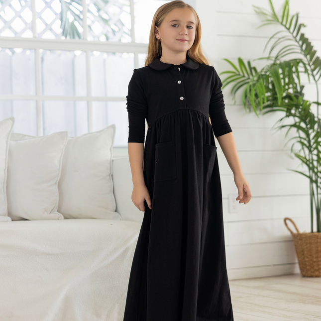 A1 -  RED BUD BUTTON MAXI DRESS