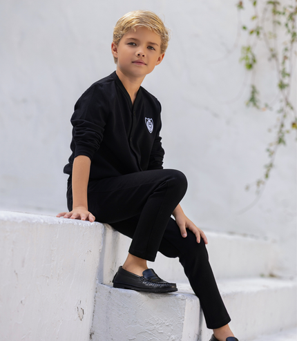 G2 - BOYS WHITE EMBLEM CARDIGAN