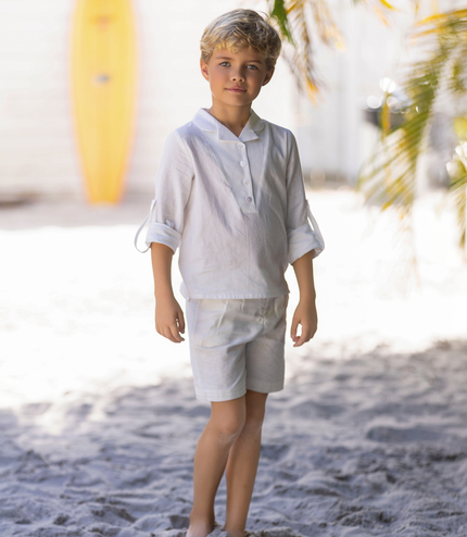 H3 - BOYS WHITE LINEN SHIRT