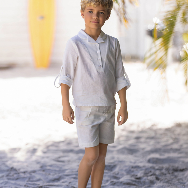 H3 - BOYS WHITE LINEN SHIRT